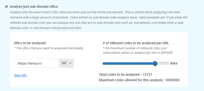 Analyze just subdomains URLs